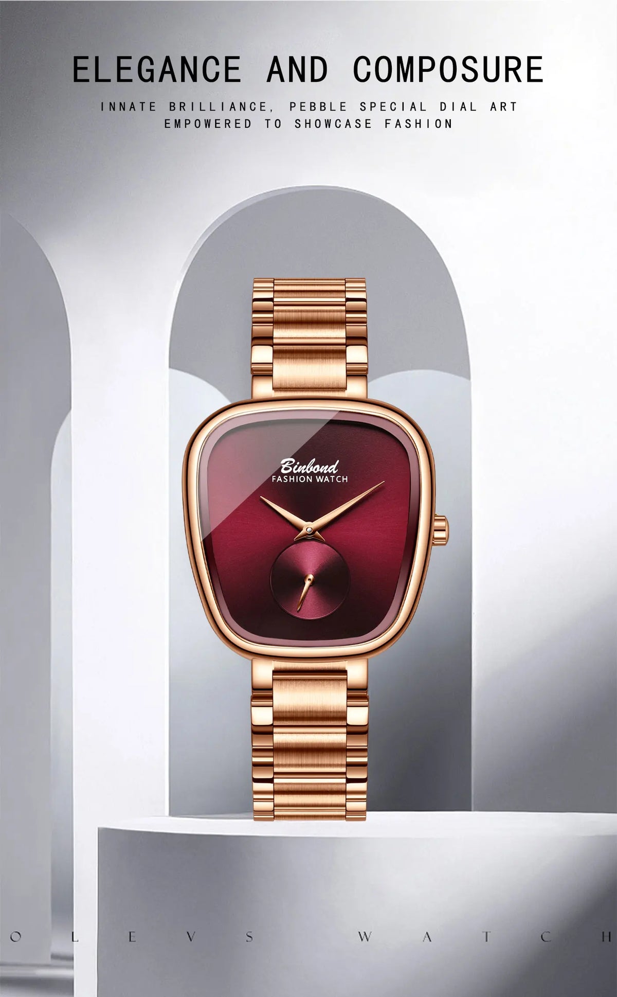 BINBOND Simple Quartz Watches For Women Luxury Precise Luminous Waterproof Elegant Women's Watch Casual Sturdy Stainless Reloj