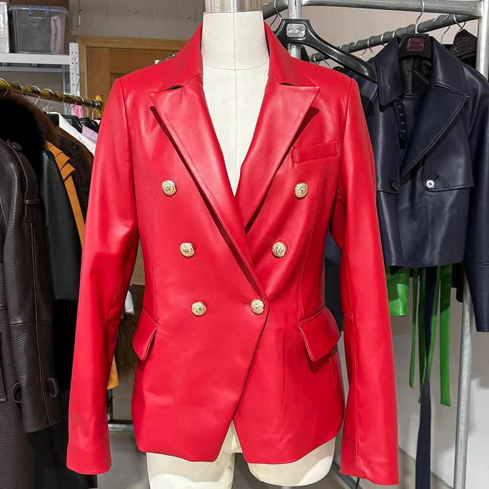 YOLOAgain Real Leather Jacket Women Leather Blazer Spring 2025