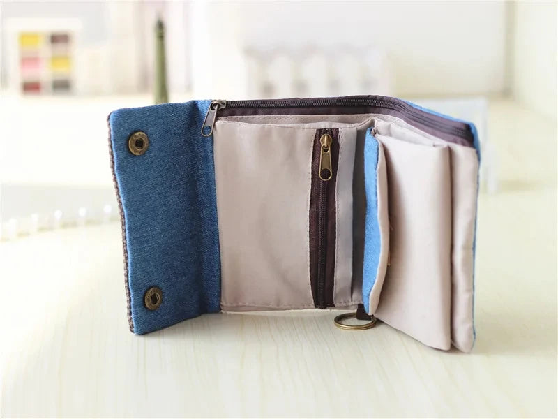Canvas Cartoon Totoro Cat Printed Dog Women Fold Short Wallet Organizer Cute Mini Money Key Bag Coin Pocket Purse for Children