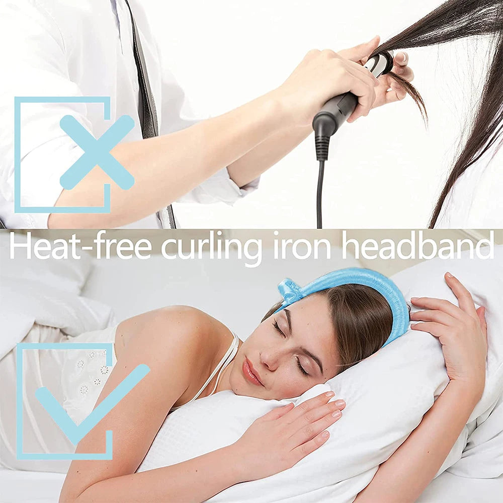 Heatless Curling Rod Headband No Heat Silk Curls Ribbon Hair Rollers Sleeping Soft Headband Lazy Hair Curlers Hair Styling Tools