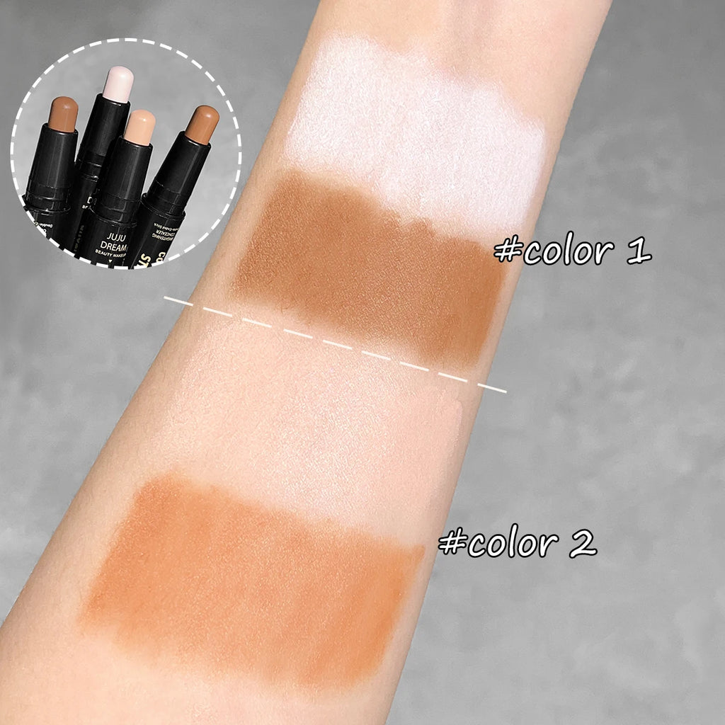 Dual-ended contour stick, facial foundation, concealer, long-lasting dark circles, correcting contour concealer, makeup