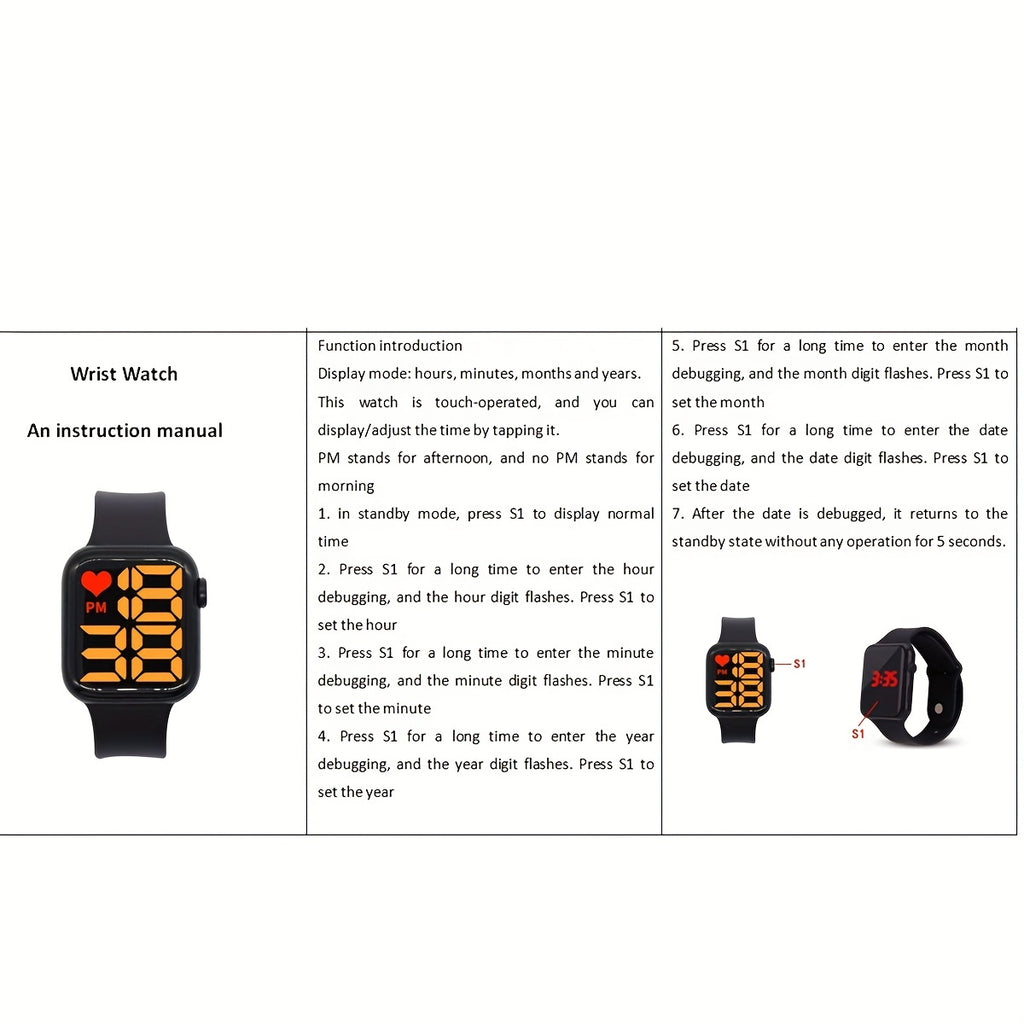 2pcs Couples Watch LED Display Electronic Watch Sports Silicone Digital Wrist Watch For Women Men Valentines Gift For Her Him