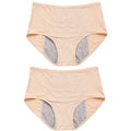 2pcs Women's Physiological Briefs Girl Menstrual Panties Ladies Period Leak Proof Panty Mid Waist Ice Silk Underwear