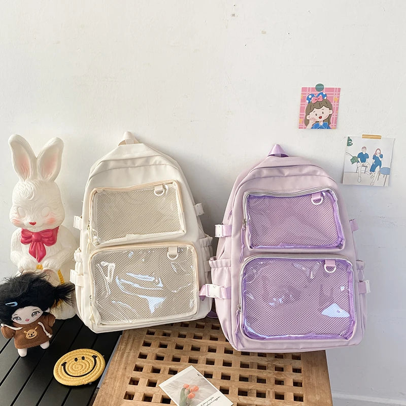 Japanese Style Transparent Ita Bag for Girls Comic Cons Large Capacity Women Backpack Fashion School Bags for College Student JK