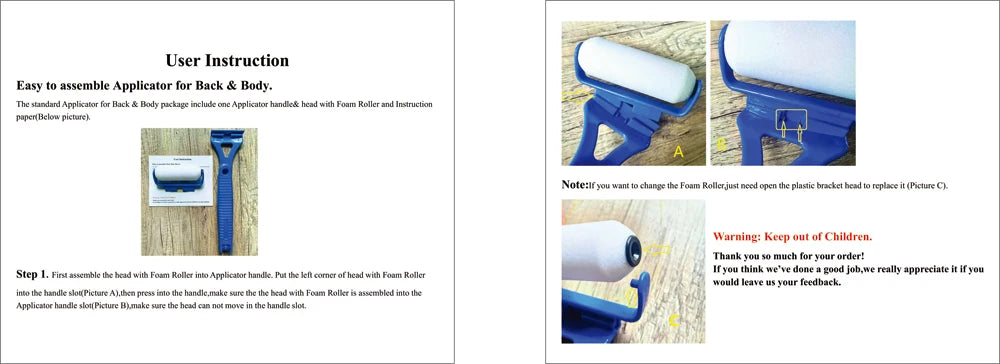 Lotion Applicator Self Sunscreen Tanning Back Applicator Stick Portable Long Handle Foldable With Two Replacement Heads