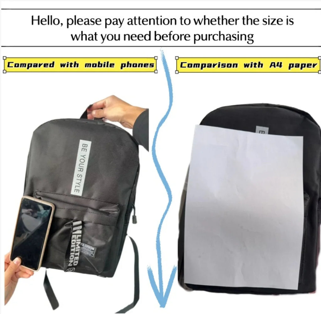 Fashion Trend Backpack for Men and Women Junior High School High School Student Bag Large Capacity Korean Version of Th