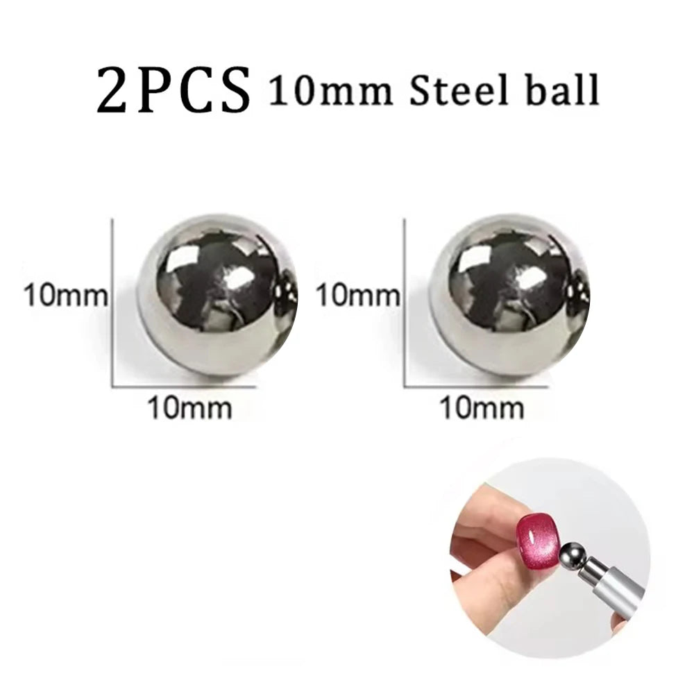 1/2Pcs Cat Eye Magnetic Set Ball With Nail Magnetic Stick Tool Set Double-head Strong Magnet Pen 3D Cat Eye Gel Nail Supplies