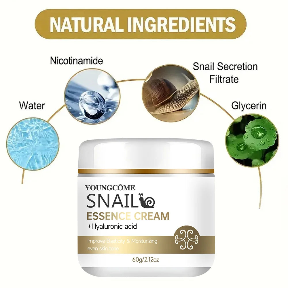 Snail essence Cream with Hyaluronic Acid, Retinol Moisturizing Firming Lightening Repairing Smooth Skincare Whitening Creams