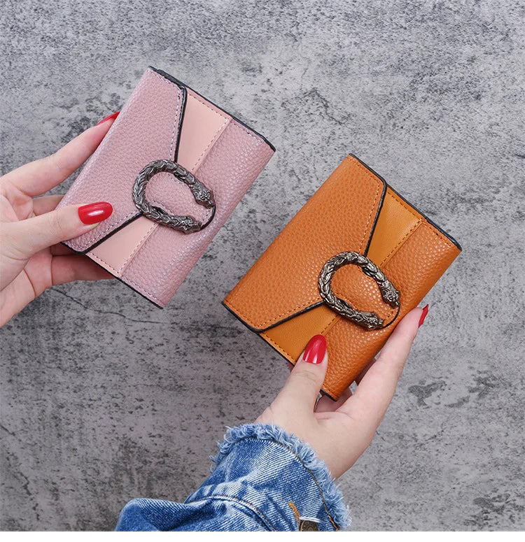Fashionable Wallet Zipper Coin Purse Women Short Wallets Handbag Women's Clutch Bag Card Holder Pu Leather Wallet Folding Walle