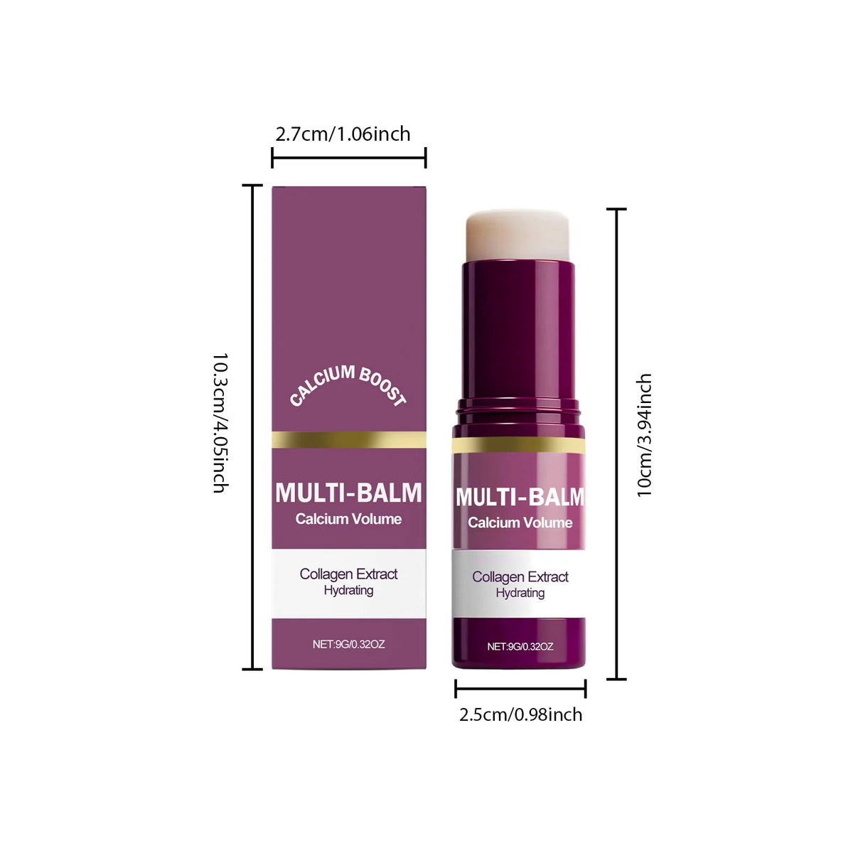 Multi Balm Calcium Volume Firming Skin Hydrating Nourishing Smoothing Collagen Moisturing Stick Suitable for Eyes Neck Face