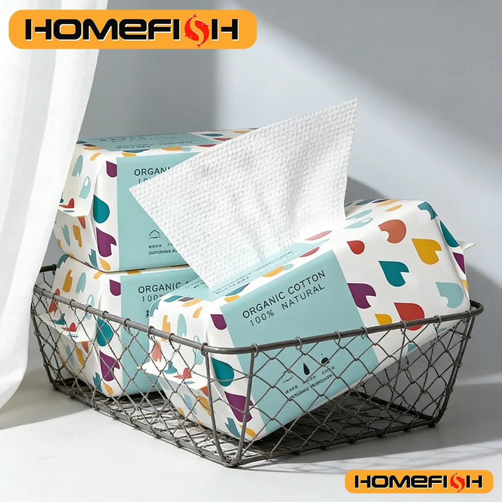 Soft Cotton Disposable Thick Face Towel - Dry Makeup Removing Cleanser Towelettes For Skin Care