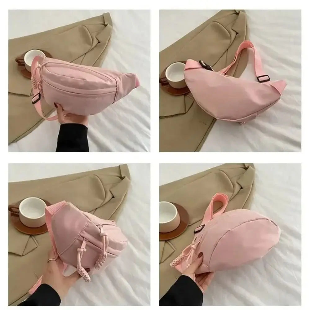 Half Moon Women's Chest Bag New Oxford Cloth Large Capacity Waist Bags Waterproof Multifunctional Running Belt Bags Sport