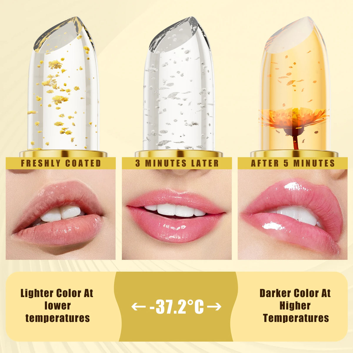 Color Changing Lipstick Long Lasting 24 Hours Moisturizing Glossy Shine Lip