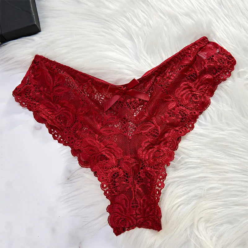 Tulle Suspenders Exquisite Women's Lencerias Lace V-Neck Underwear Semi-transparent Thong Dress Set Females Lingerie Nightgowns
