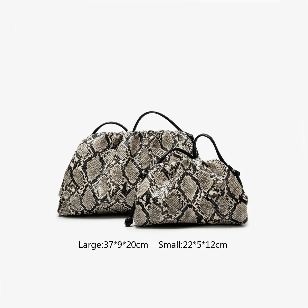 Ruched Serpentine Dumpling Bags for Women Pouch Handbag Cloud Clutch Snake Pattern Shoulder Crossbody Bag Luxury Designer Bag