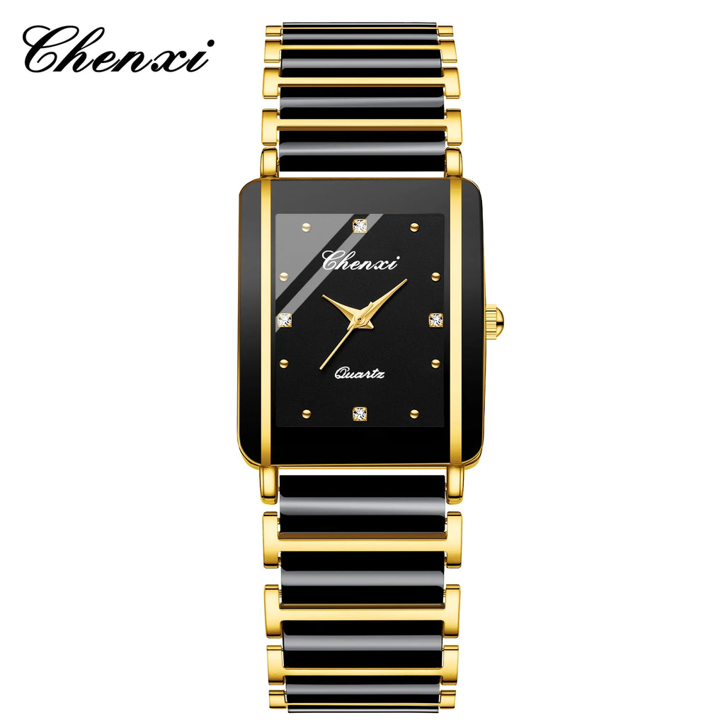 CHENXI 104A Waterproof Top Brand Luxury Couple Watches Watch for Women Men with Simulated-Ceramics Strap Relojes Para Damas