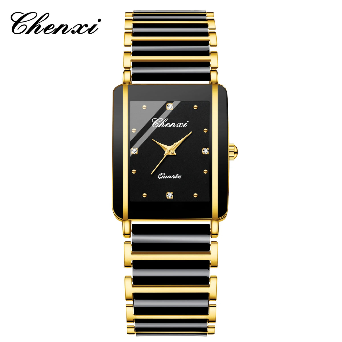 CHENXI 104A Waterproof Top Brand Luxury Couple Watches Watch for Women Men with Simulated-Ceramics Strap Relojes Para Damas