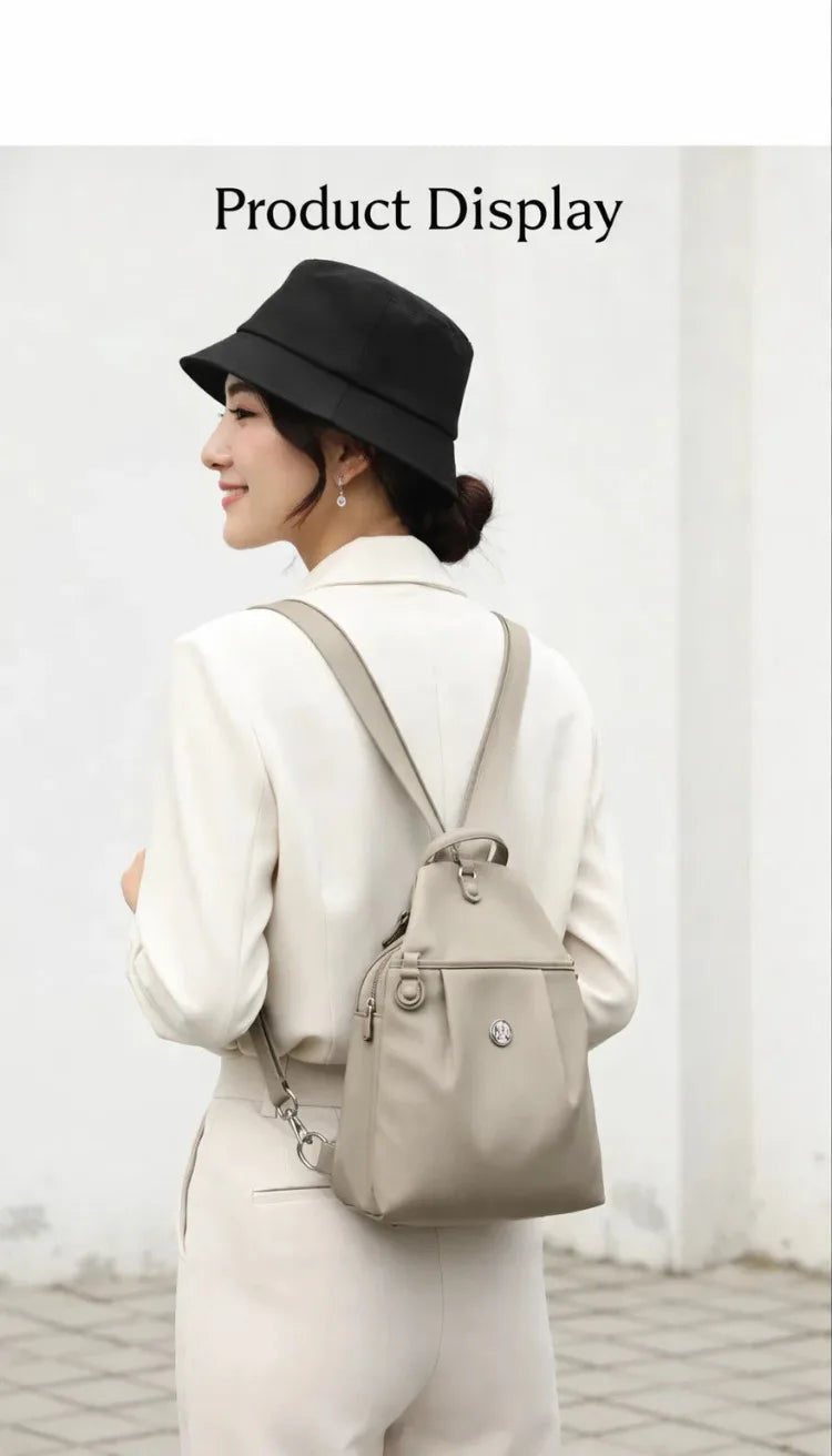 Women's Lightweight Mini Backpack, Oxford Cloth Chest Bag with Anti-theft Function, Simple Stylish Versatile Convertible Daypack