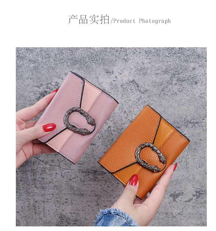 Fashionable Wallet Zipper Coin Purse Women Short Wallets Handbag Women's Clutch Bag Card Holder Pu Leather Wallet Folding Walle