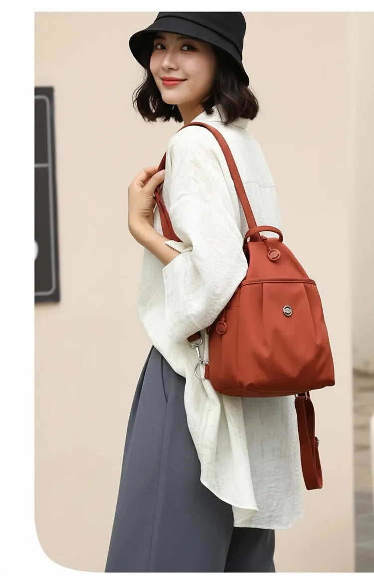 Women's Lightweight Mini Backpack, Oxford Cloth Chest Bag with Anti-theft Function, Simple Stylish Versatile Convertible Daypack