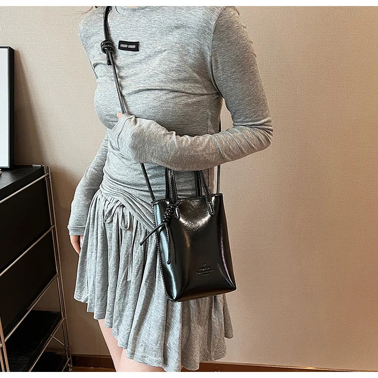 PU Leather Mini Crossbody Bag for Women 2025 New Korean Fashion Luxury Shoulder Bags Female Simple Retro Handbags and Purses