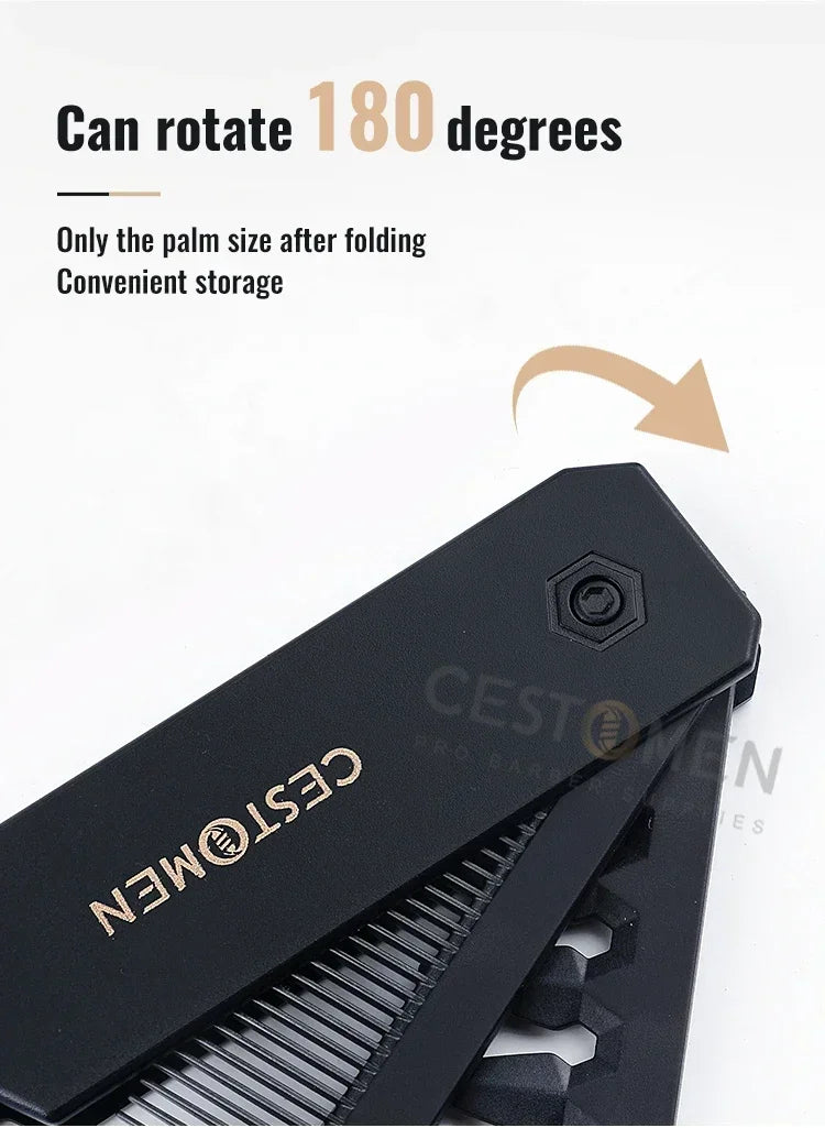 New 1/2/3 in 1 Pocket Folding Combs Plastic Wide Tooth Oil Head Comb Beard Combing Barber Clipper Comb Salon Hair Styling Tools