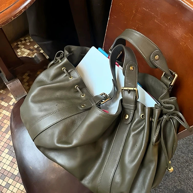 Women's Simple Crossbody Bag Elegant And Versatile Boston Style Work Interior Polyester Soft Handbag