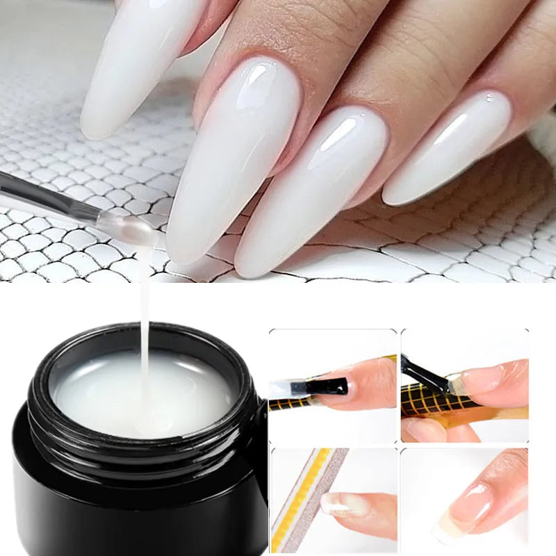 8ml Nude Pink White Quick Extension Gel Nail Polish Vernis Semi Permanent UV Construction Gel For Nail Extensions Nail Supplies