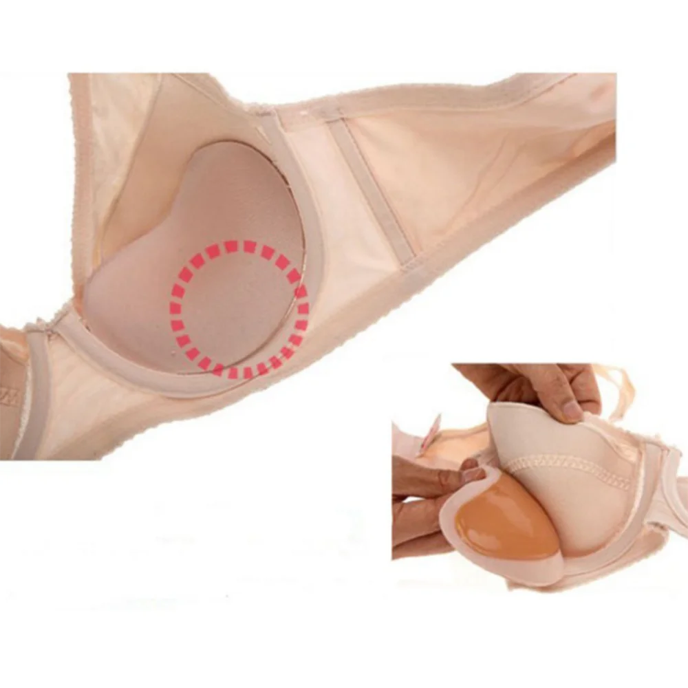 1Pair Chest Push Up Sticky Bra Thicker Sponge Bra Pad Breast Lift Up Enhancer Silicone Removeable Inserts Swimsuit Invisible Bra