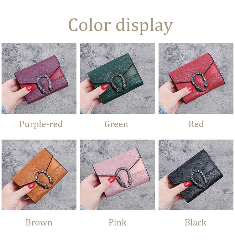 Fashionable Wallet Zipper Coin Purse Women Short Wallets Handbag Women's Clutch Bag Card Holder Pu Leather Wallet Folding Walle