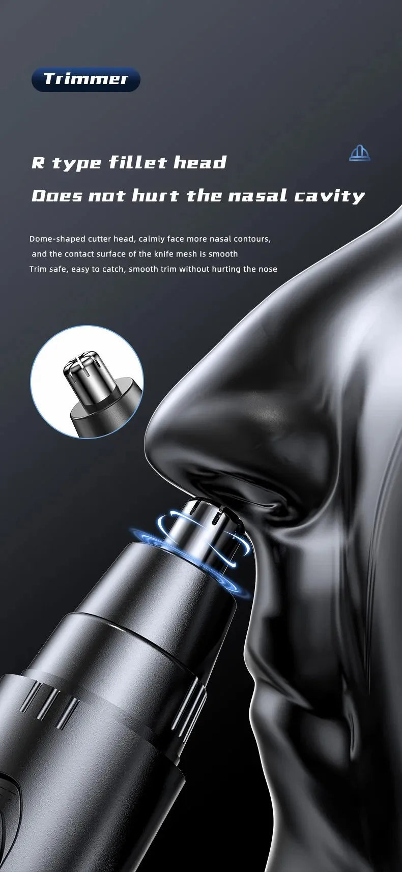 Electric Nose Hair Trimmer Safe Not To Hurt The Nose Not Stuck Hair Multifunctional Shaving Nose Hair Electric Eyebrow Trimmer