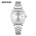 Sanda 2026 Couple Quartz Watch Men's and Women's Square Watch 3ATM Waterproof Calendar Simple and Elegant Women's Watch 3278