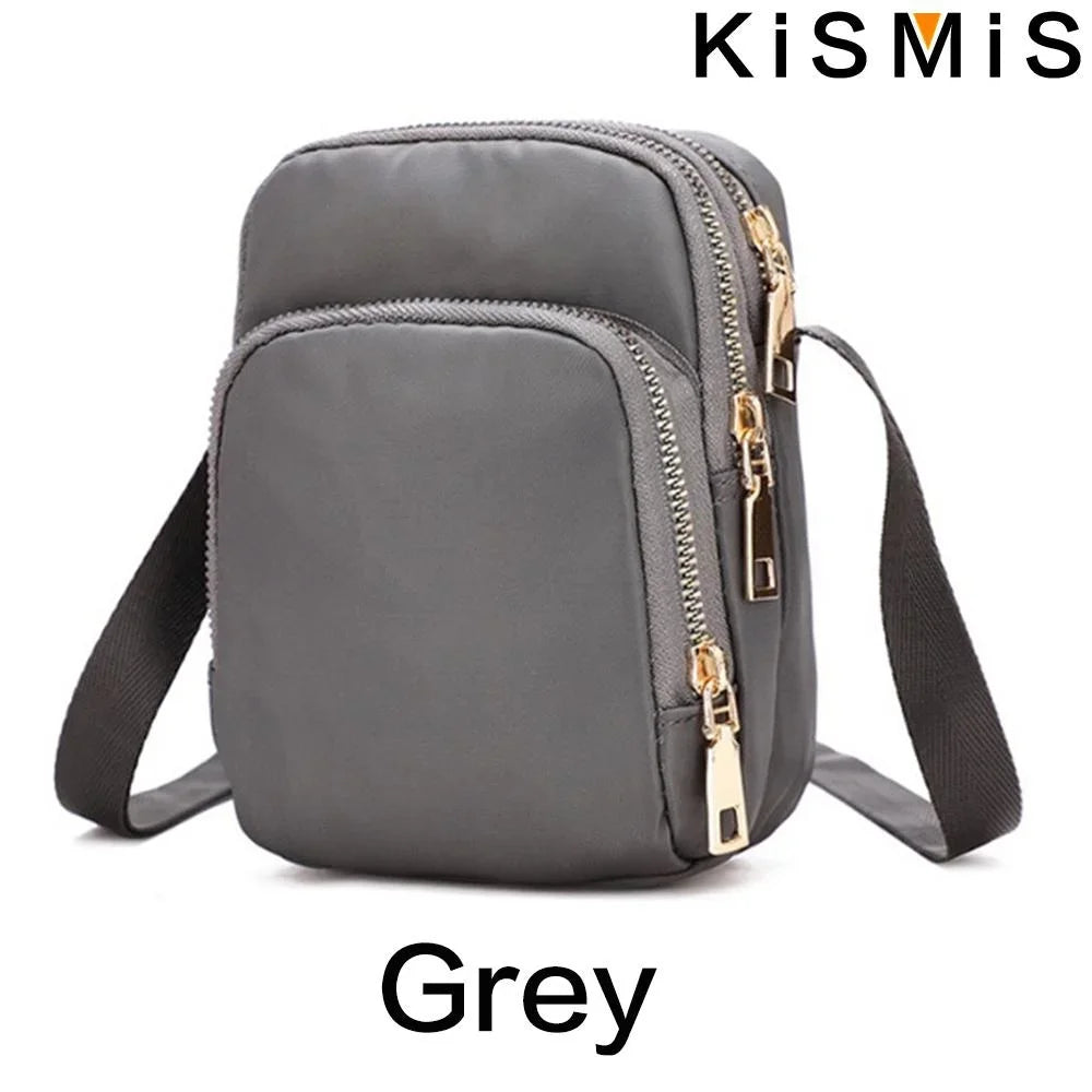 Fashion Women Nylon Crossbody Bag Adjustable Shoulder Purse Casual Handbag Mobile Phone Pouch for Everyday Use