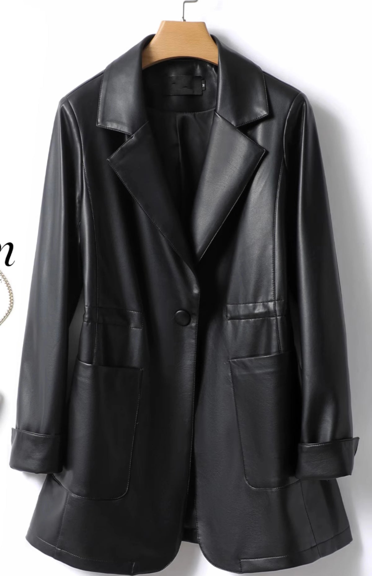M-2XL Women Split Sheepskin Blazer Jacket Coats 2025 Spring Mid Length Chic Single Button Casual Ladies Split Leather Outwear