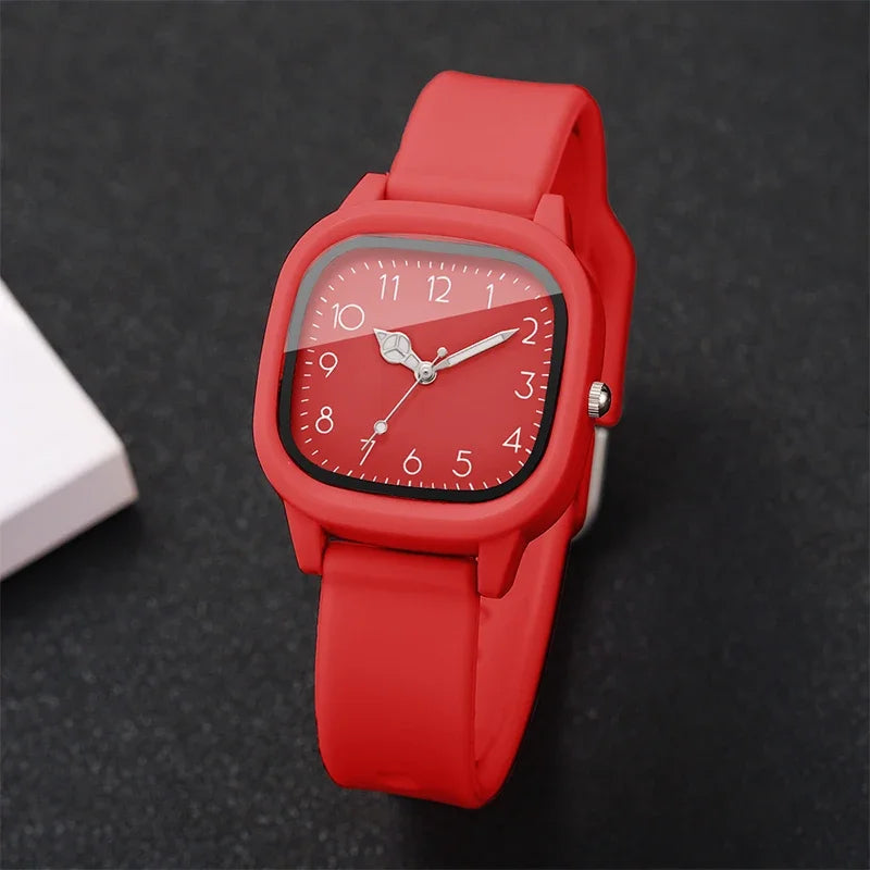 Fashion Square Women Quartz Watch Casual Silicone Band Ladies Wristwatch for Girls Clock Relogio Feminino