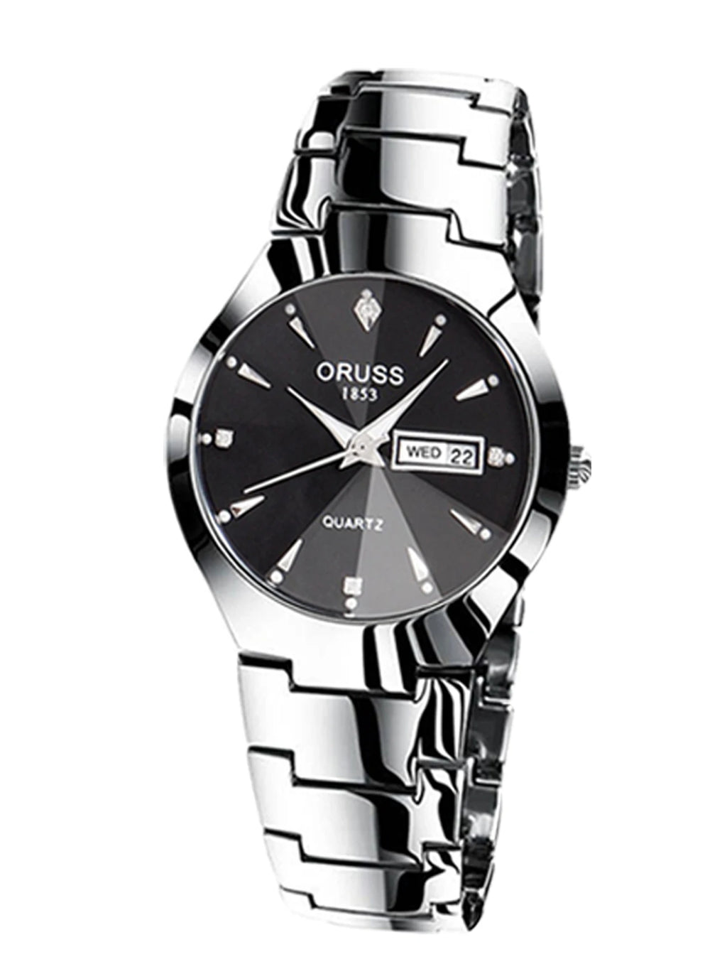 ORUSS Couple Watch Waterproof Casual Fashion Women Men Quartz Watches Ladies Stainless Date Week Men Clock Lover's Date Gift
