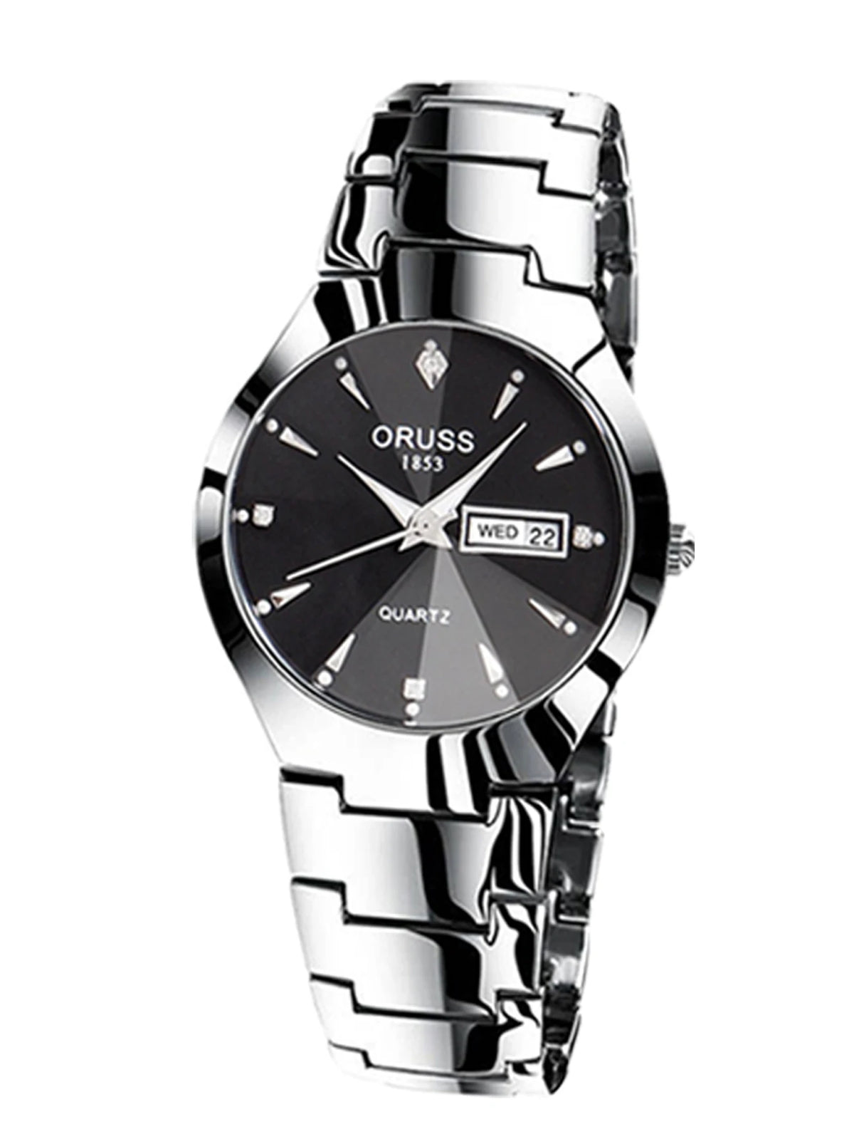 ORUSS Couple Watch Waterproof Casual Fashion Women Men Quartz Watches Ladies Stainless Date Week Men Clock Lover's Date Gift