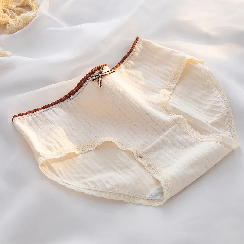 5Pcs/set Women Cotton Panties Cartoon Girls Briefs Mid Waist Underwear Shorts Soft Breathable Panty Sexy Intimates Lingerie M-XL