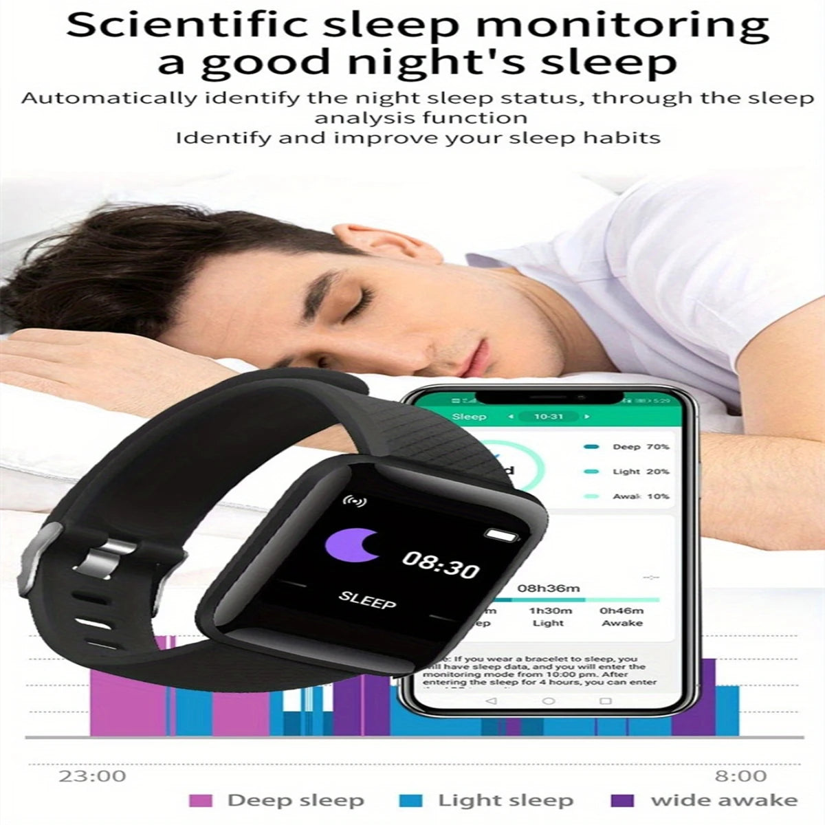 Men Watch Electronic Fitness Bracelet Smartwatch Smart Watch Y68 D20 Sleep Monitor Gift For IOS Android Smartphones Alarm Clock