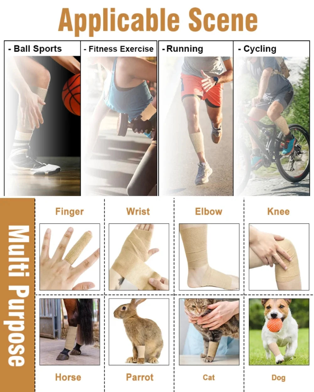 New Hot Elastic Bandage Elastoplast Self Adhesive Tape Sports Protect Wrist Palm Finger Arm Shoulder Knee Ankle Pets Leg Tattoo