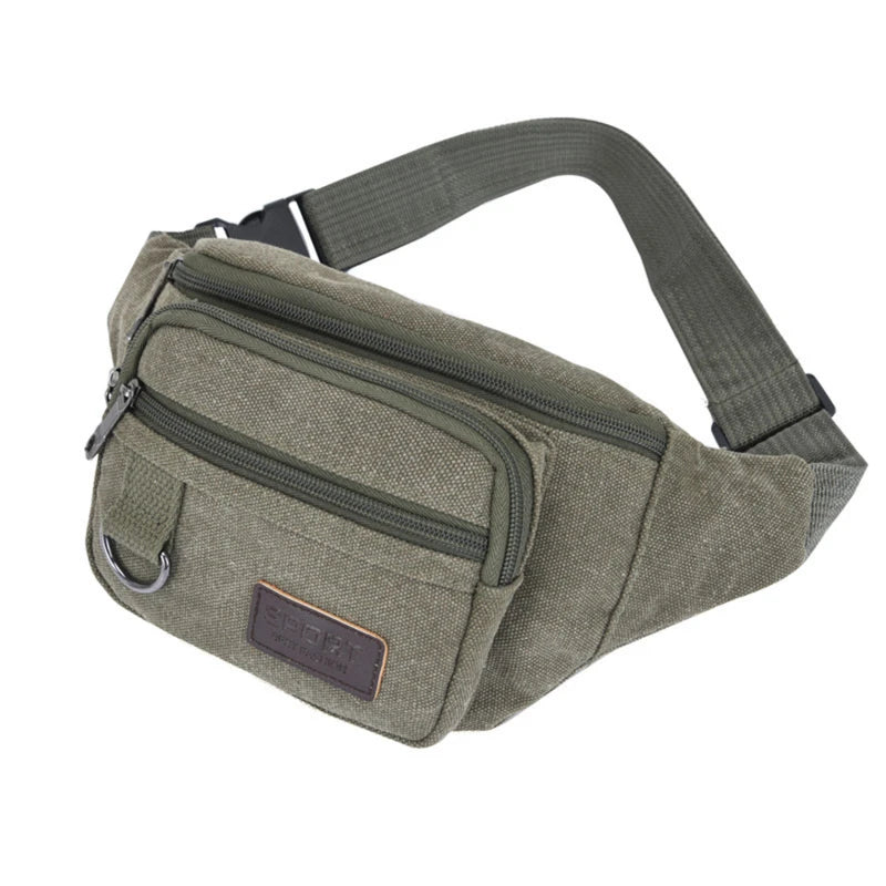 Chest Bag Canvas Waist Bag Women Men's Belt Bag Fashion Bum Bag Travel Purse Bag for Phone Pouch Pocket Hip Bag Waist Pack Male