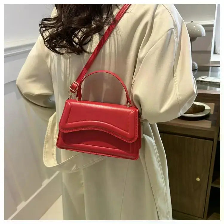 High Quality PU Leather Handbag Purse Women's Bag Solid Color Shoulder Crossbody Bags Lady Messenger Small Tote for Women Girls