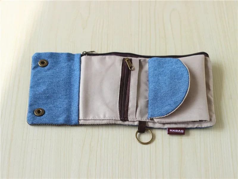 Canvas Cartoon Totoro Cat Printed Dog Women Fold Short Wallet Organizer Cute Mini Money Key Bag Coin Pocket Purse for Children