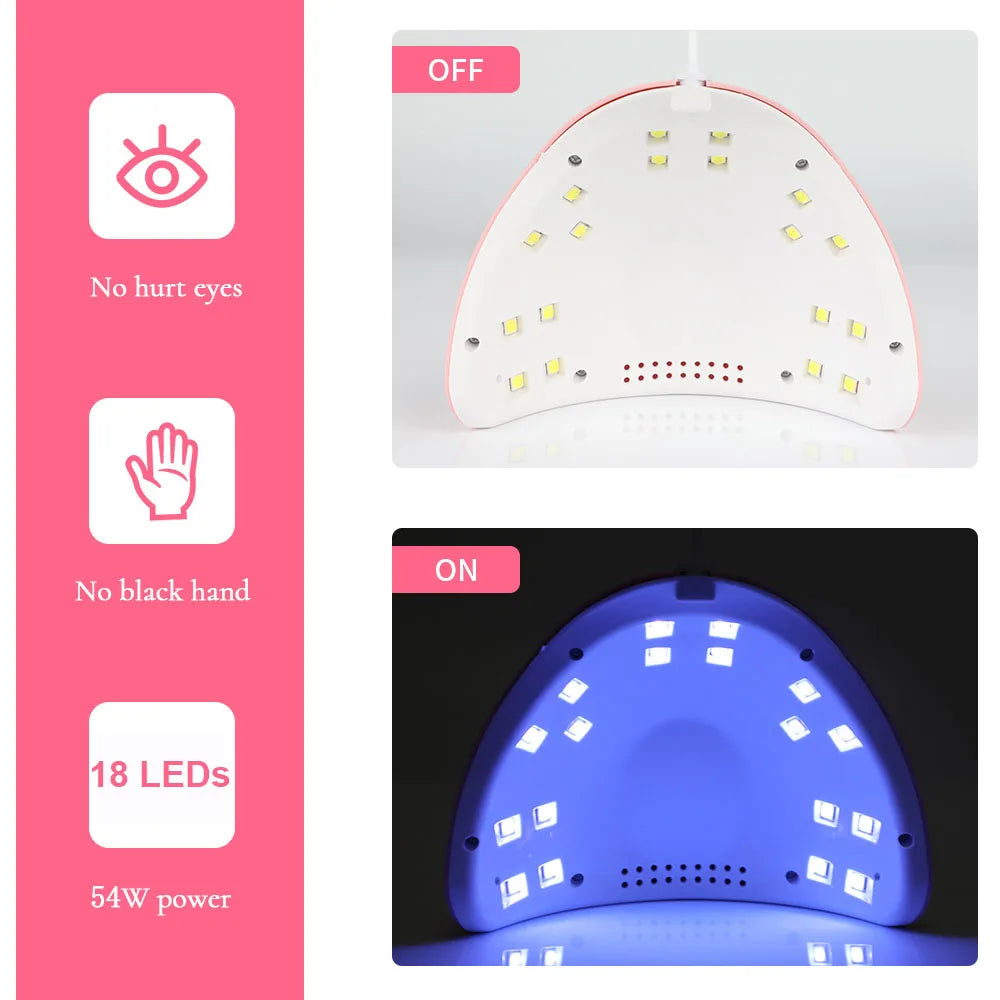 Nail Dryer Lamp UV Light for Nails Eyes Protection UV Lamp for Gel Nails Gel Nail Polish Curing Dryer Home Salon Tool