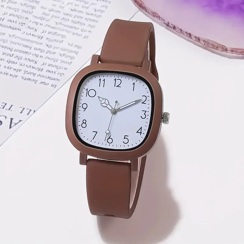 Fashion Square Women Quartz Watch Casual Silicone Band Ladies Wristwatch for Girls Clock Relogio Feminino
