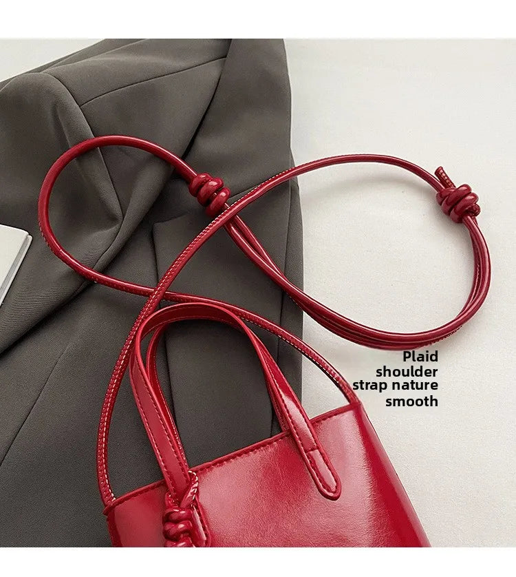 PU Leather Mini Crossbody Bag for Women 2025 New Korean Fashion Luxury Shoulder Bags Female Simple Retro Handbags and Purses