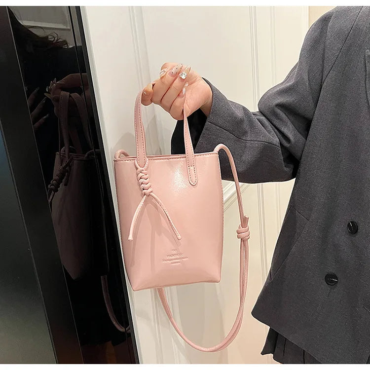 PU Leather Mini Crossbody Bag for Women 2025 New Korean Fashion Luxury Shoulder Bags Female Simple Retro Handbags and Purses