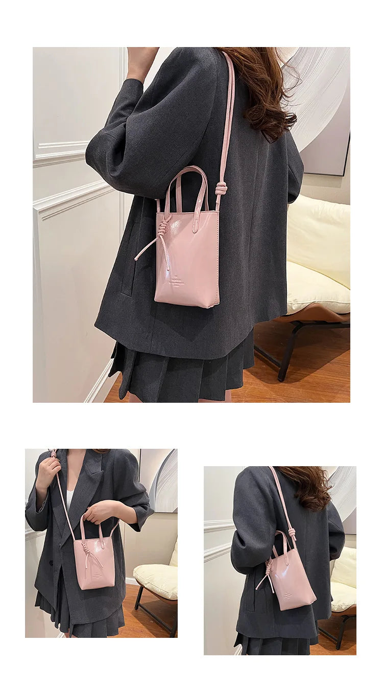 PU Leather Mini Crossbody Bag for Women 2025 New Korean Fashion Luxury Shoulder Bags Female Simple Retro Handbags and Purses