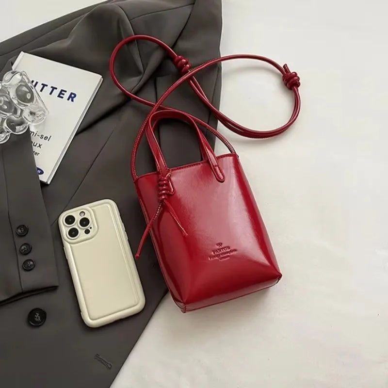 PU Leather Mini Crossbody Bag for Women 2025 New Korean Fashion Luxury Shoulder Bags Female Simple Retro Handbags and Purses