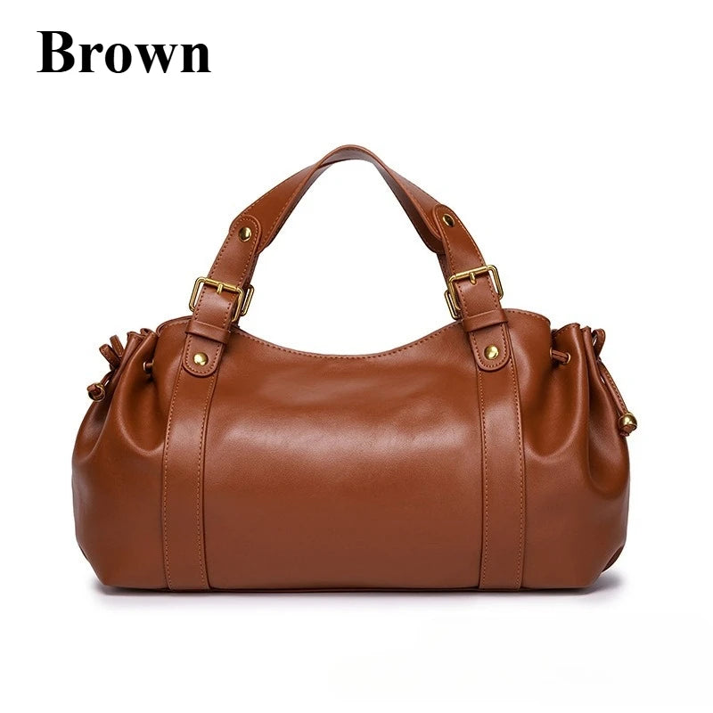 Women's Simple Crossbody Bag Elegant And Versatile Boston Style Work Interior Polyester Soft Handbag